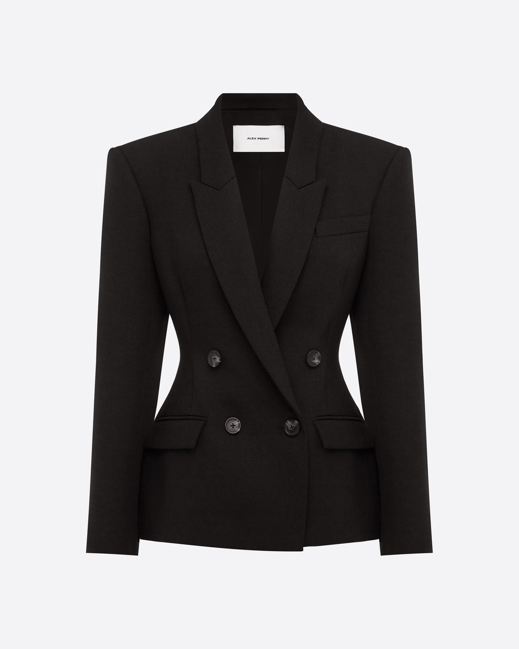 Double Breasted Fitted Blazer in Wool Suiting