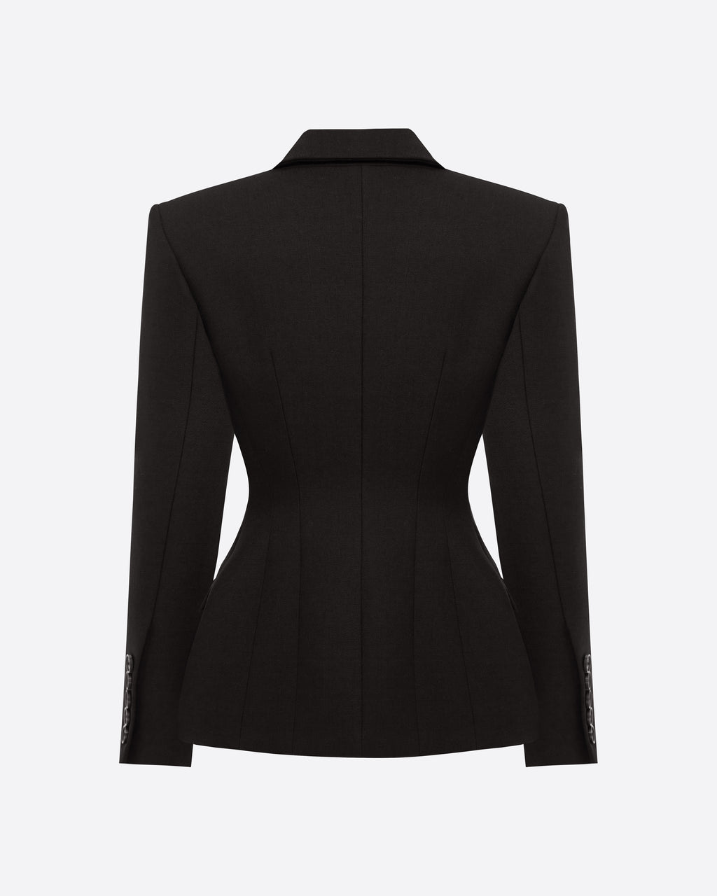 Double Breasted Fitted Blazer in Wool Suiting