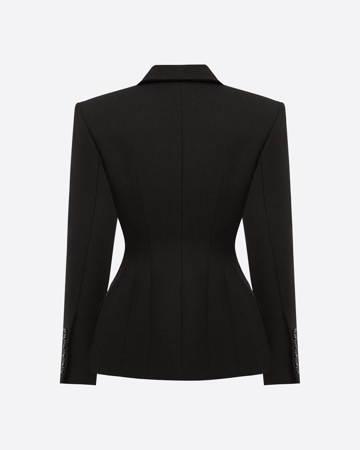 Double Breasted Fitted Blazer in Wool Suiting