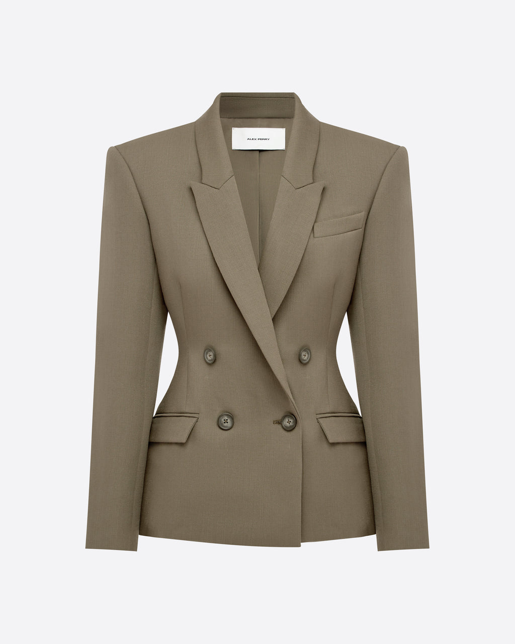 Double Breasted Fitted Blazer in Wool Suiting