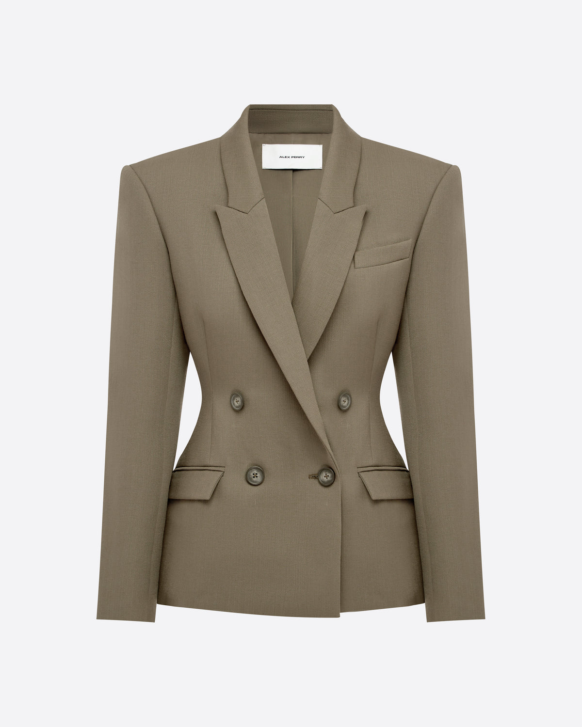 Double Breasted Fitted Blazer in Wool Suiting