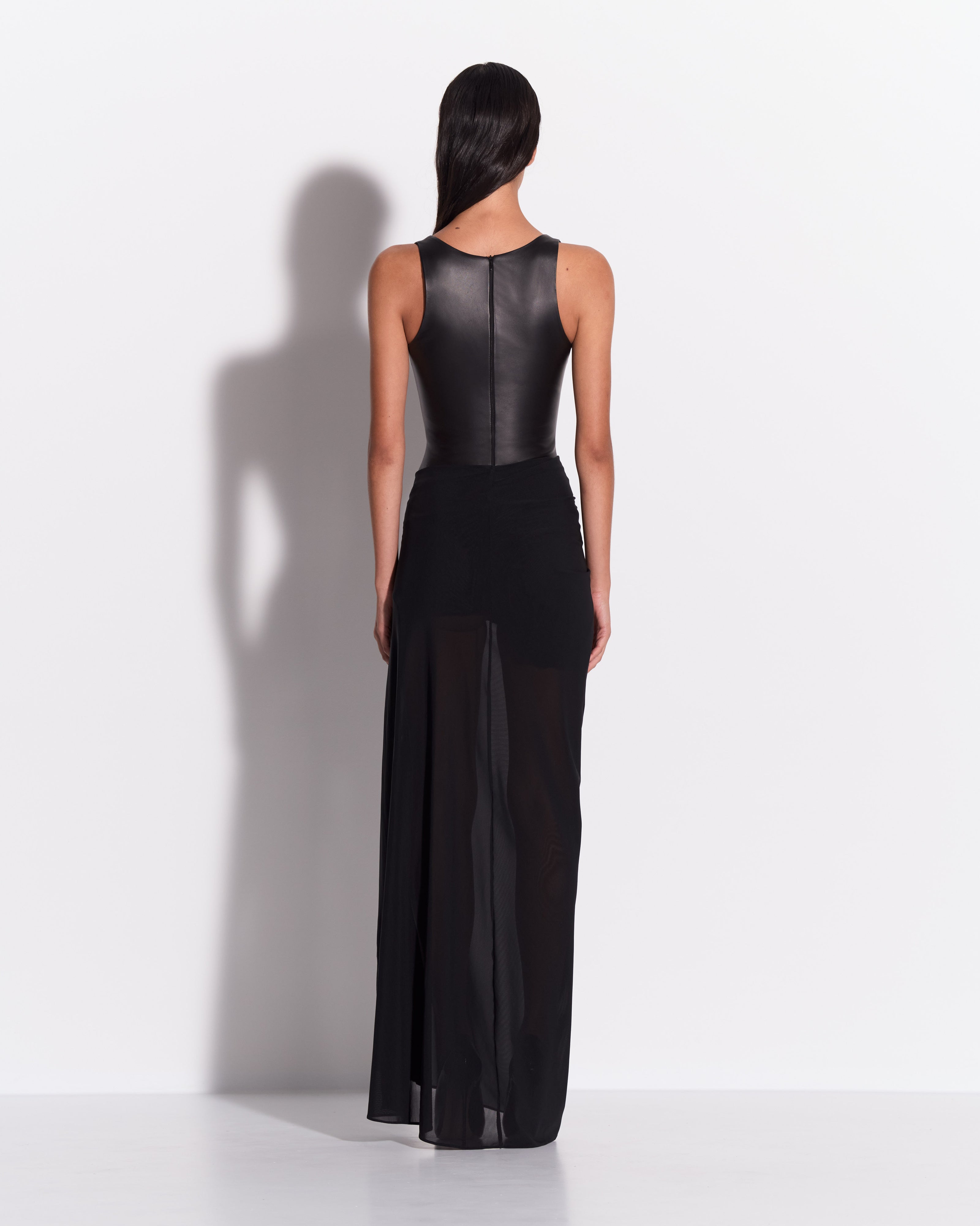 Drape Skirt in Stretch Mesh