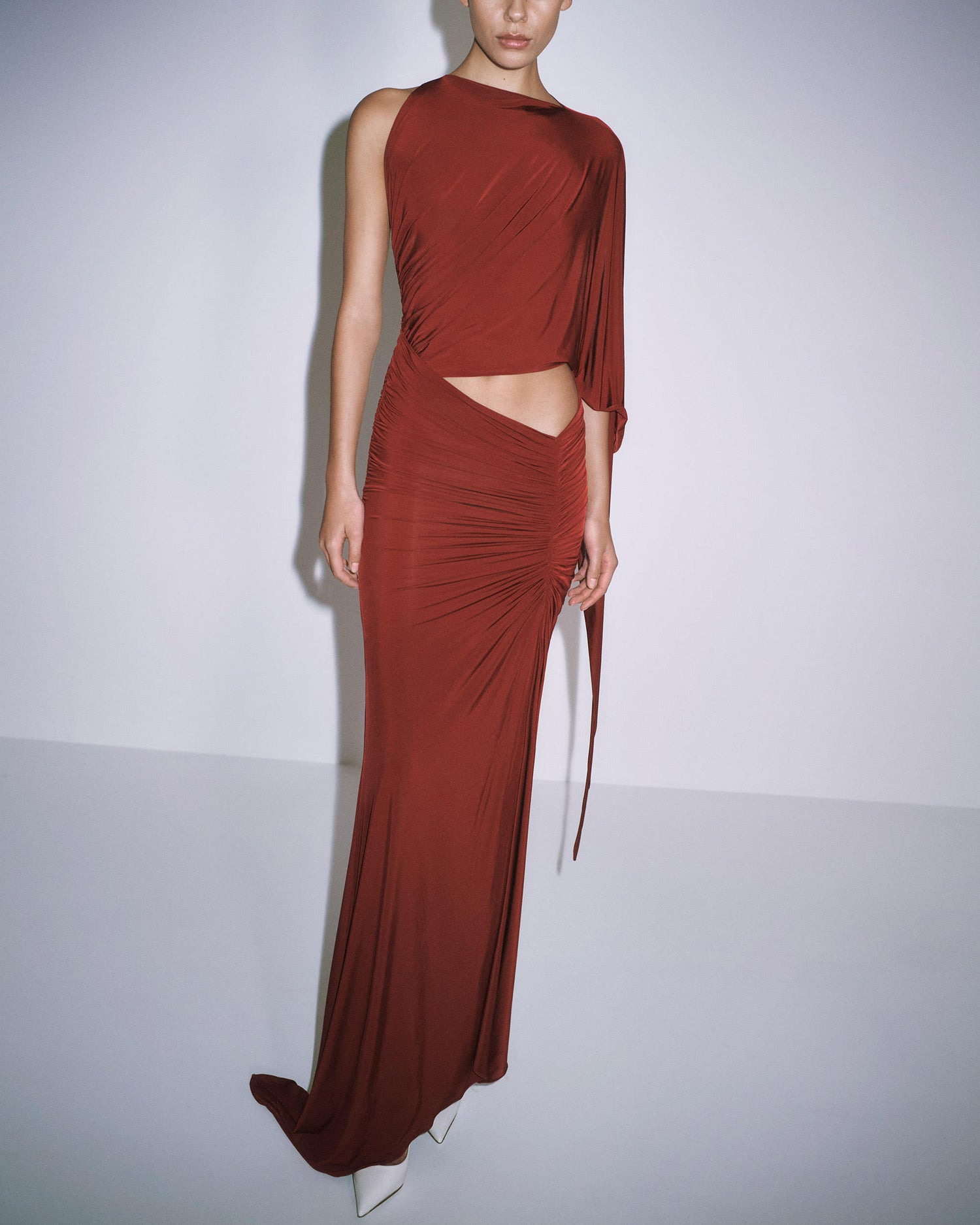 Drape Sleeve Gown in Jersey