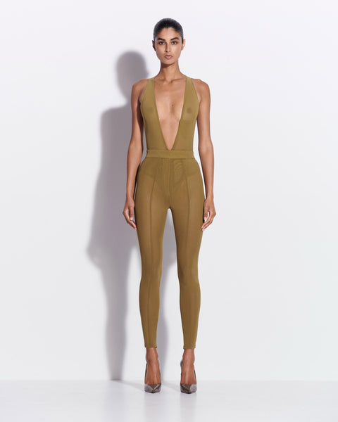 Halter Bodysuit in Stretch Mesh – Alex Perry