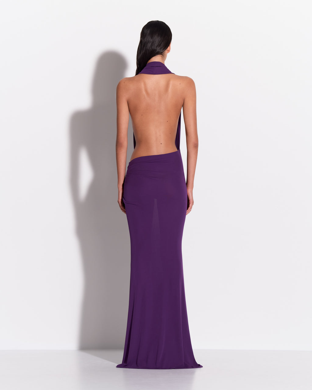 Halter Drape Gown in Dry Jersey