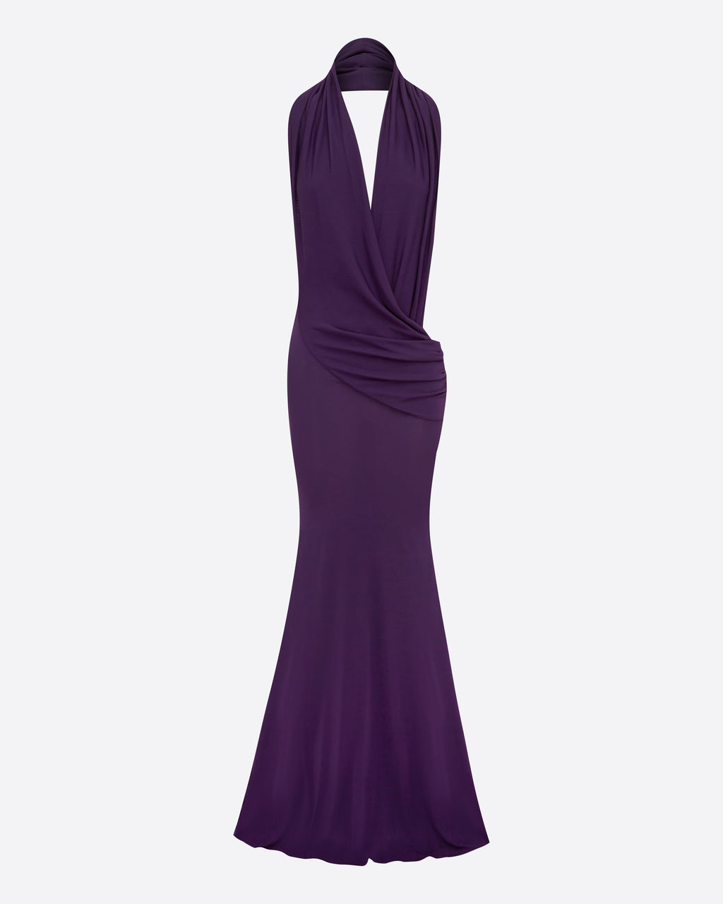 Halter Drape Gown in Dry Jersey