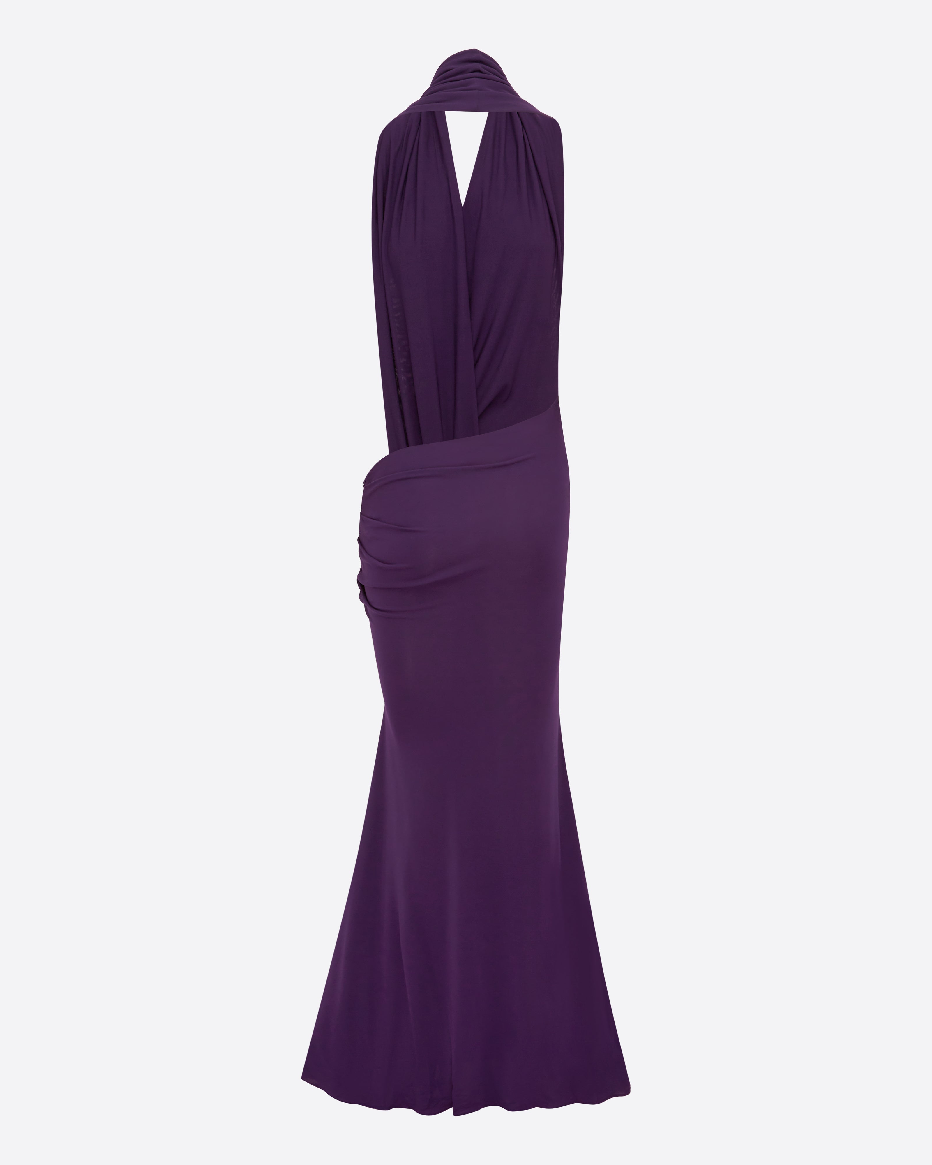 Halter Drape Gown in Dry Jersey