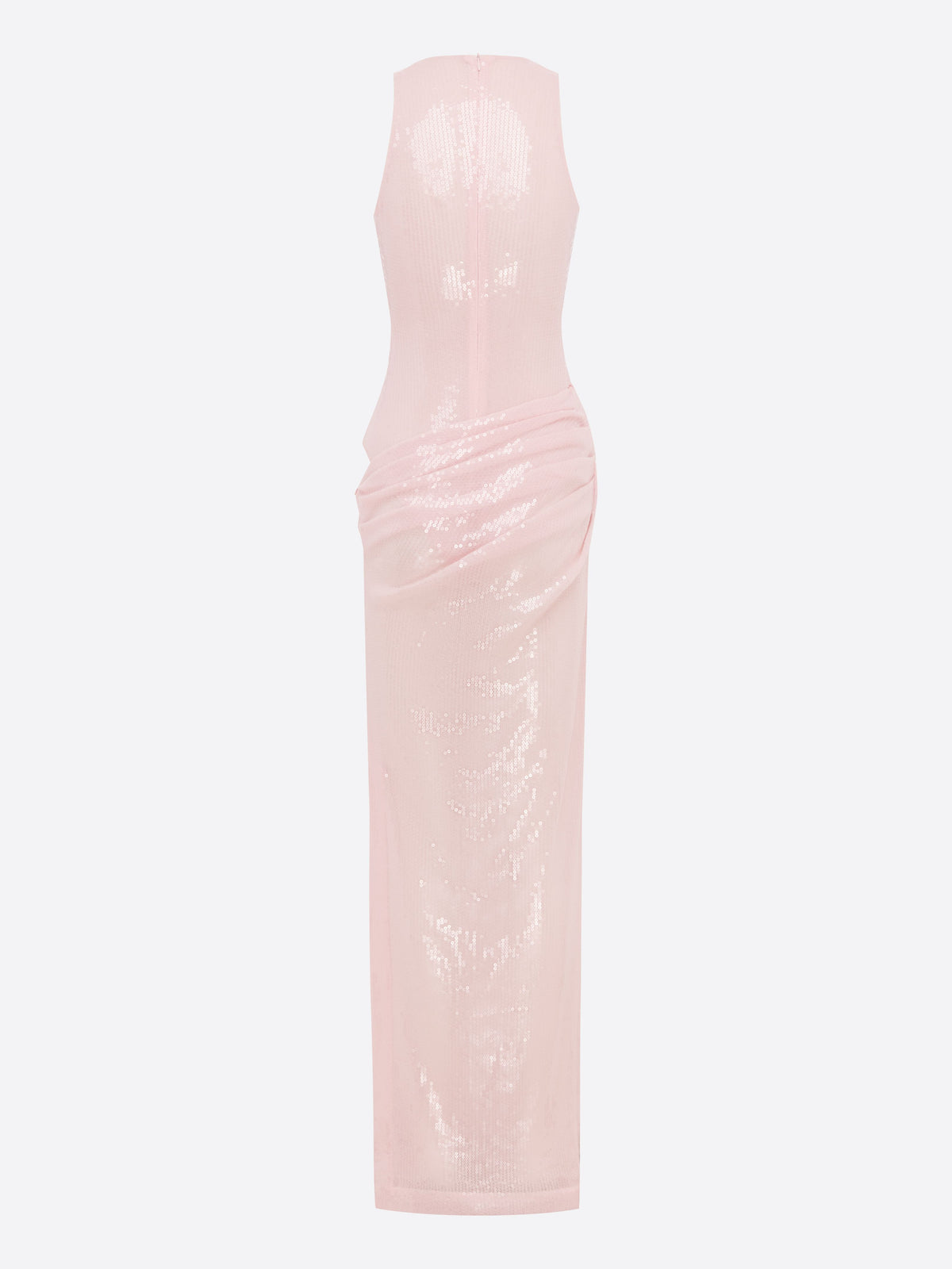 Halter Draped Column in Sequin Mesh
