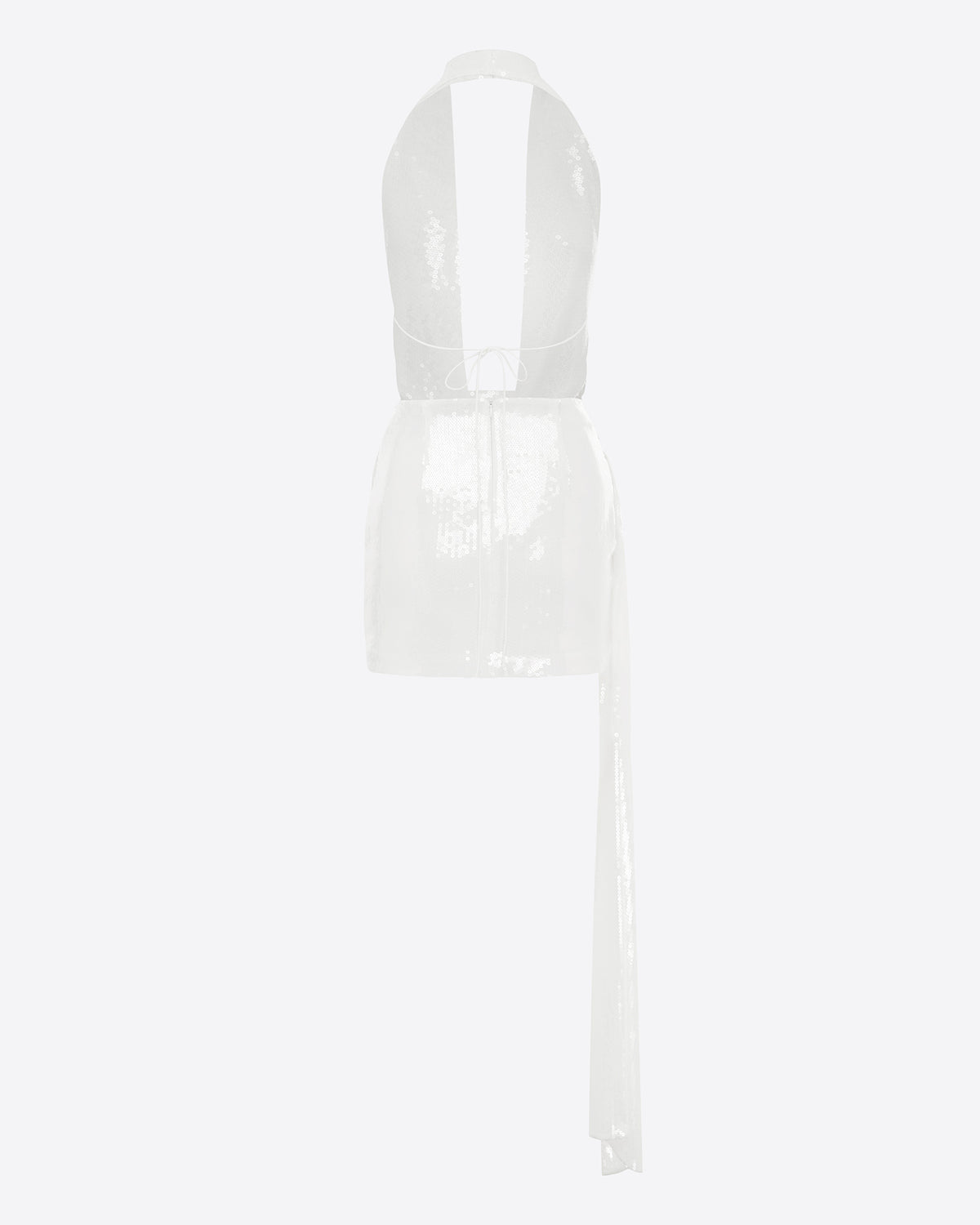 Halter Draped Wrap Mini Dress in Sequin