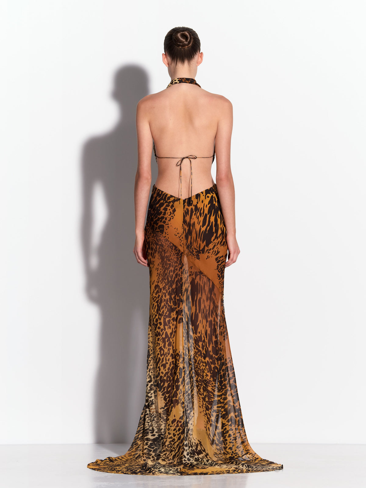 Halter Gown in Silk Georgette