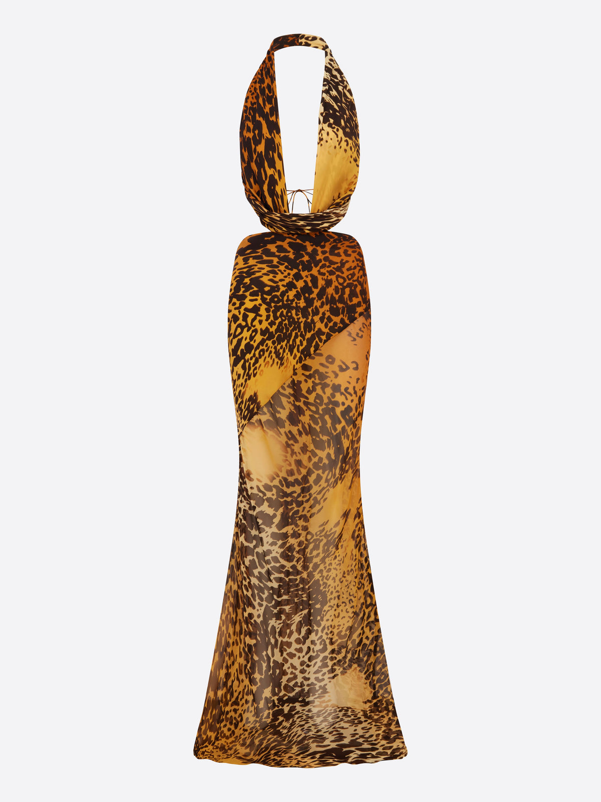 Halter Gown in Silk Georgette