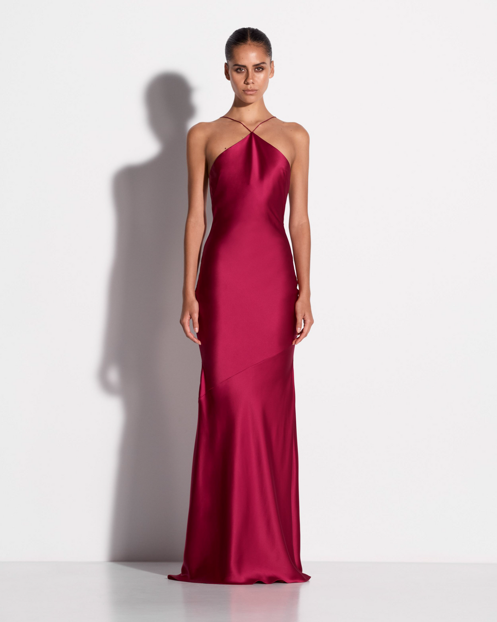Halter Gown in Silk Satin