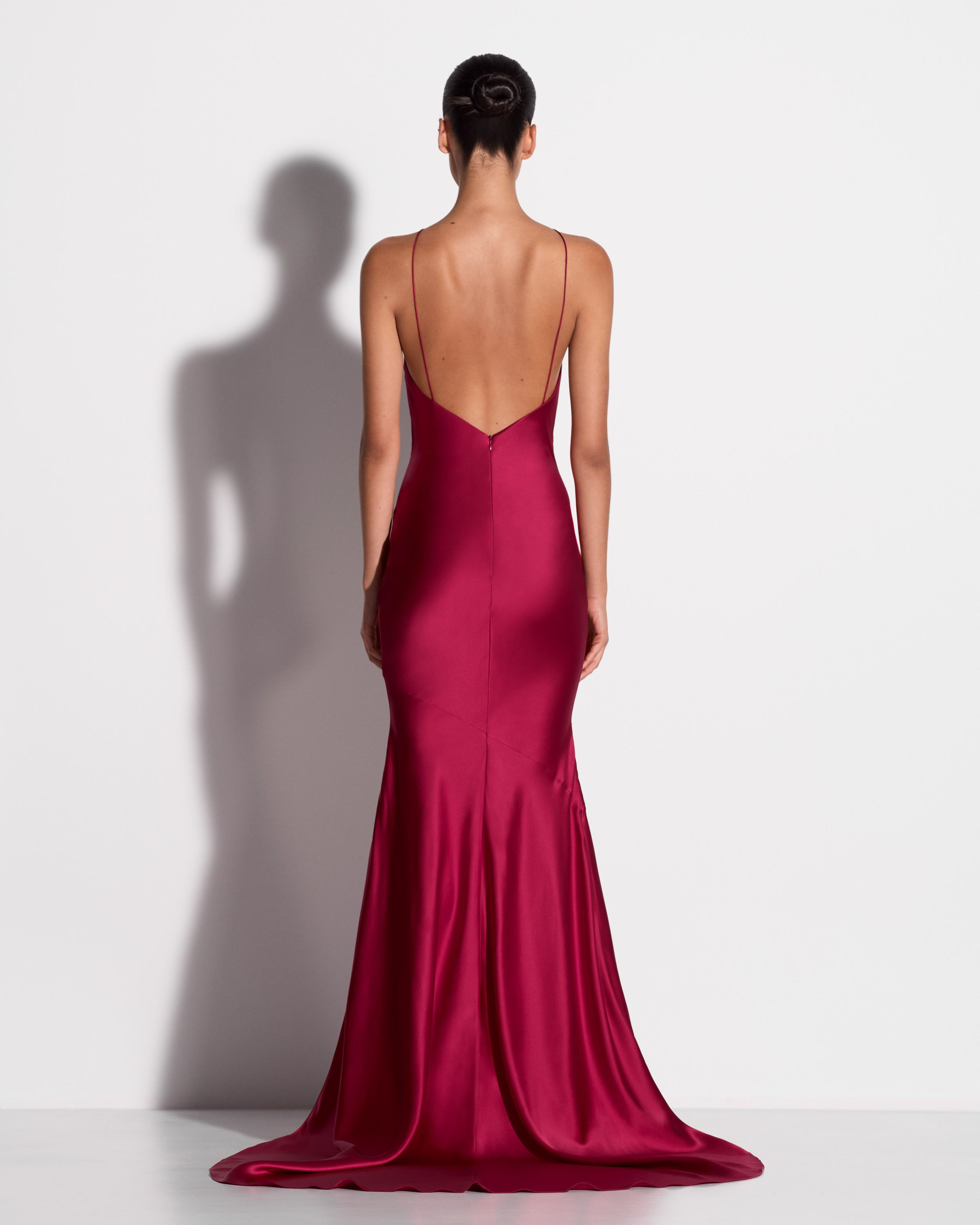 Halter Gown in Silk Satin