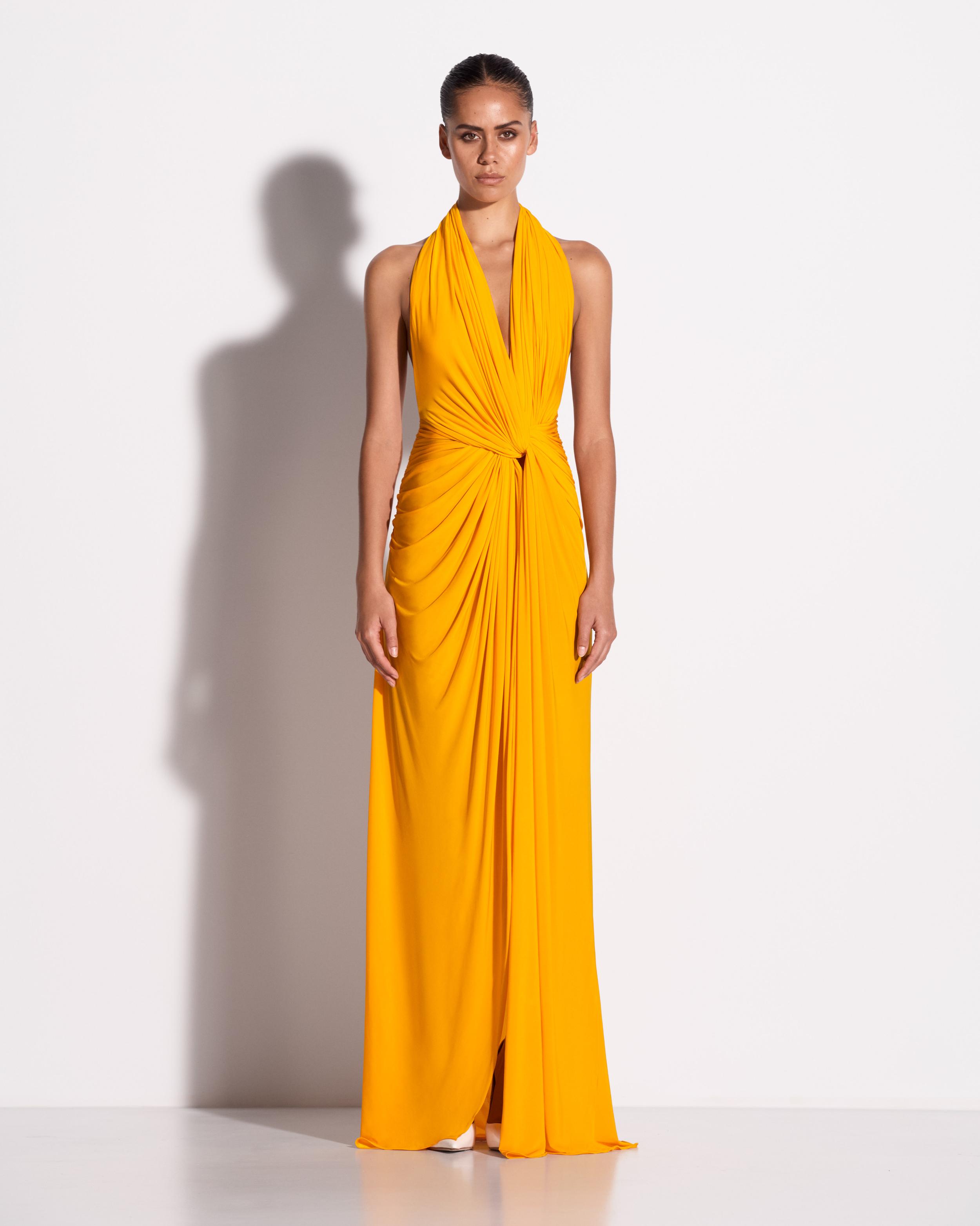 Halter Twist Gown in Jersey