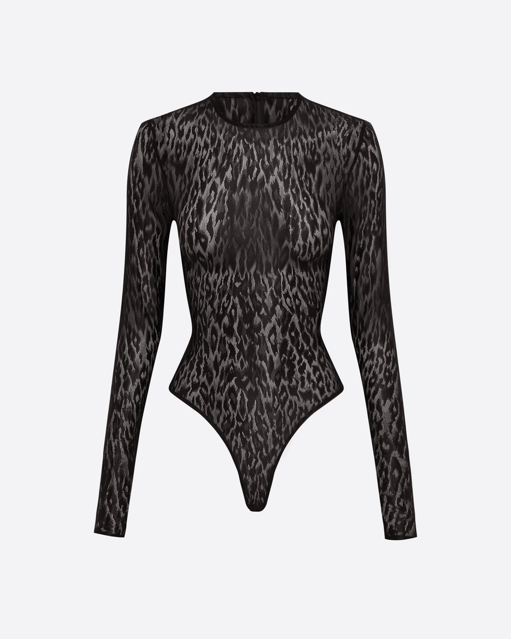 Long Sleeve Bodysuit in Leopard Lace