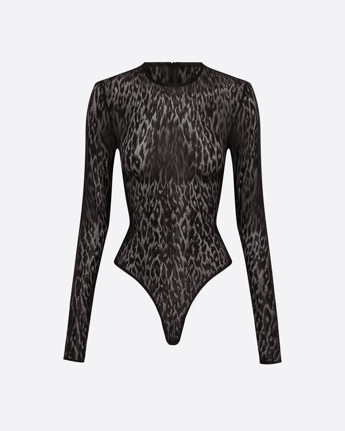 Long Sleeve Bodysuit in Leopard Lace