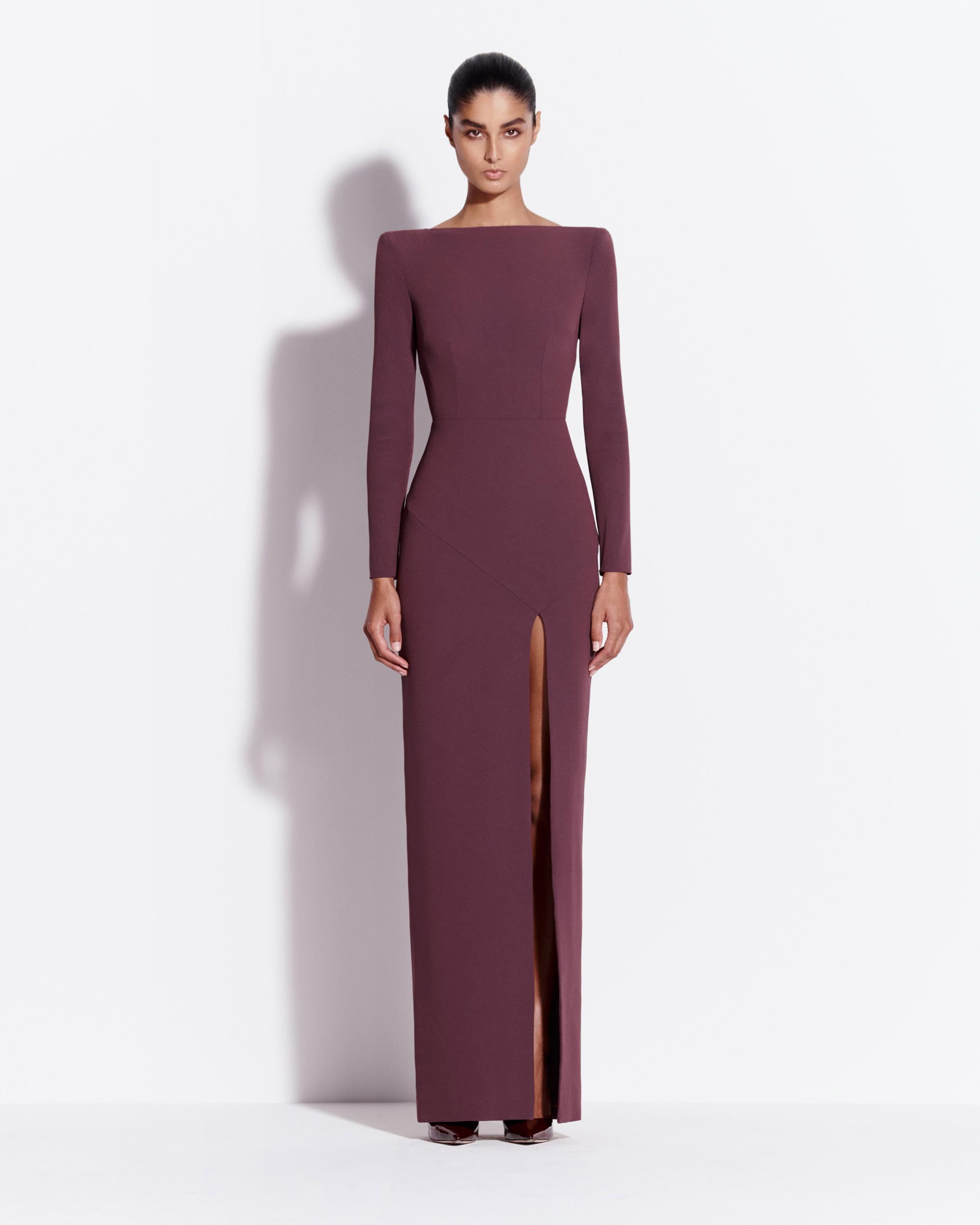Long Sleeve Column in Crepe