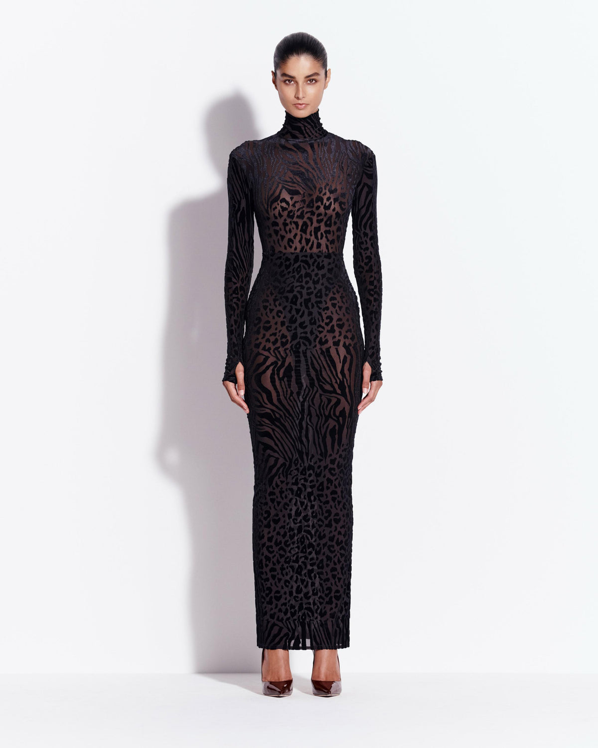 Long Sleeve Column in Devoré