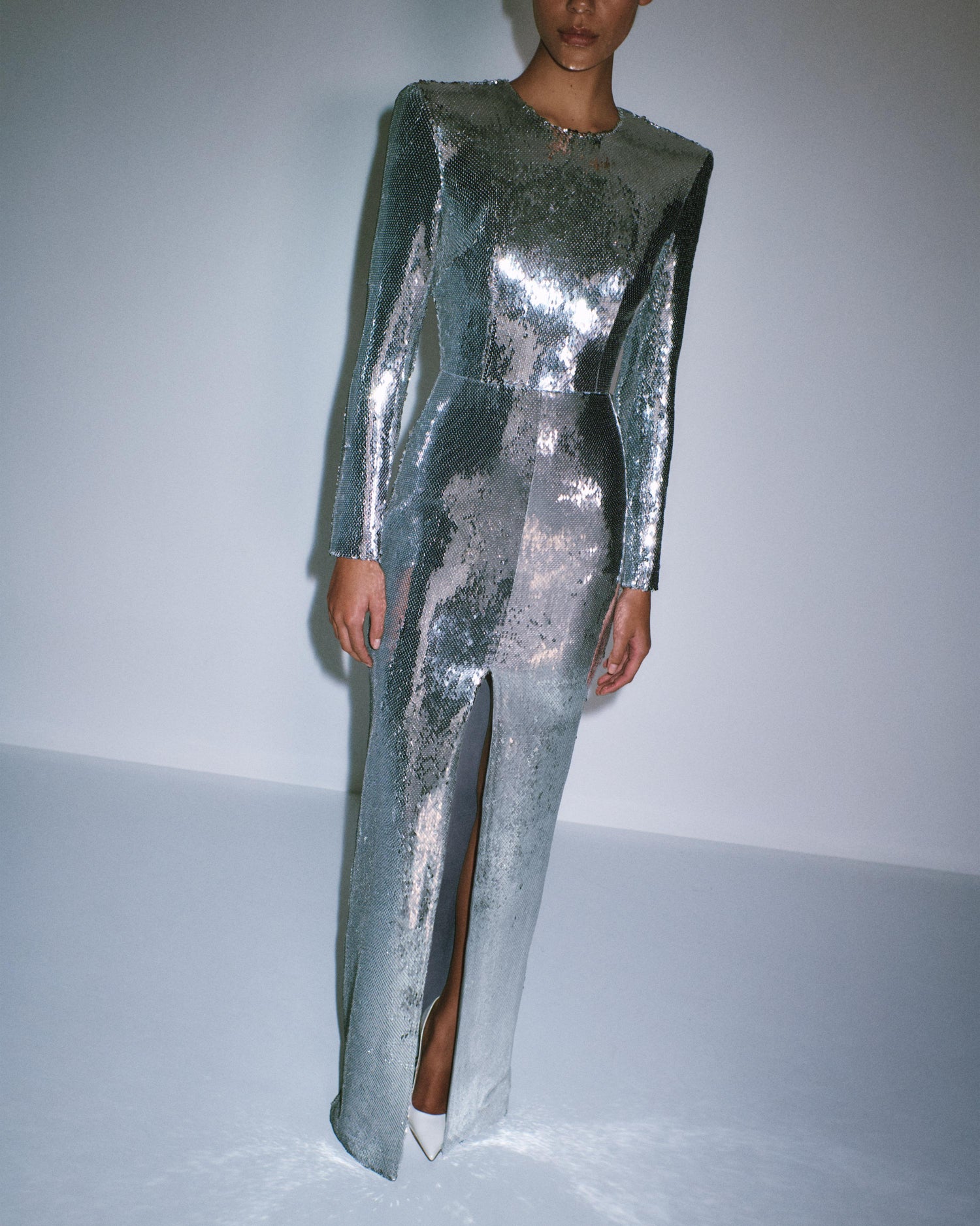 Long Sleeve Column in Sequin