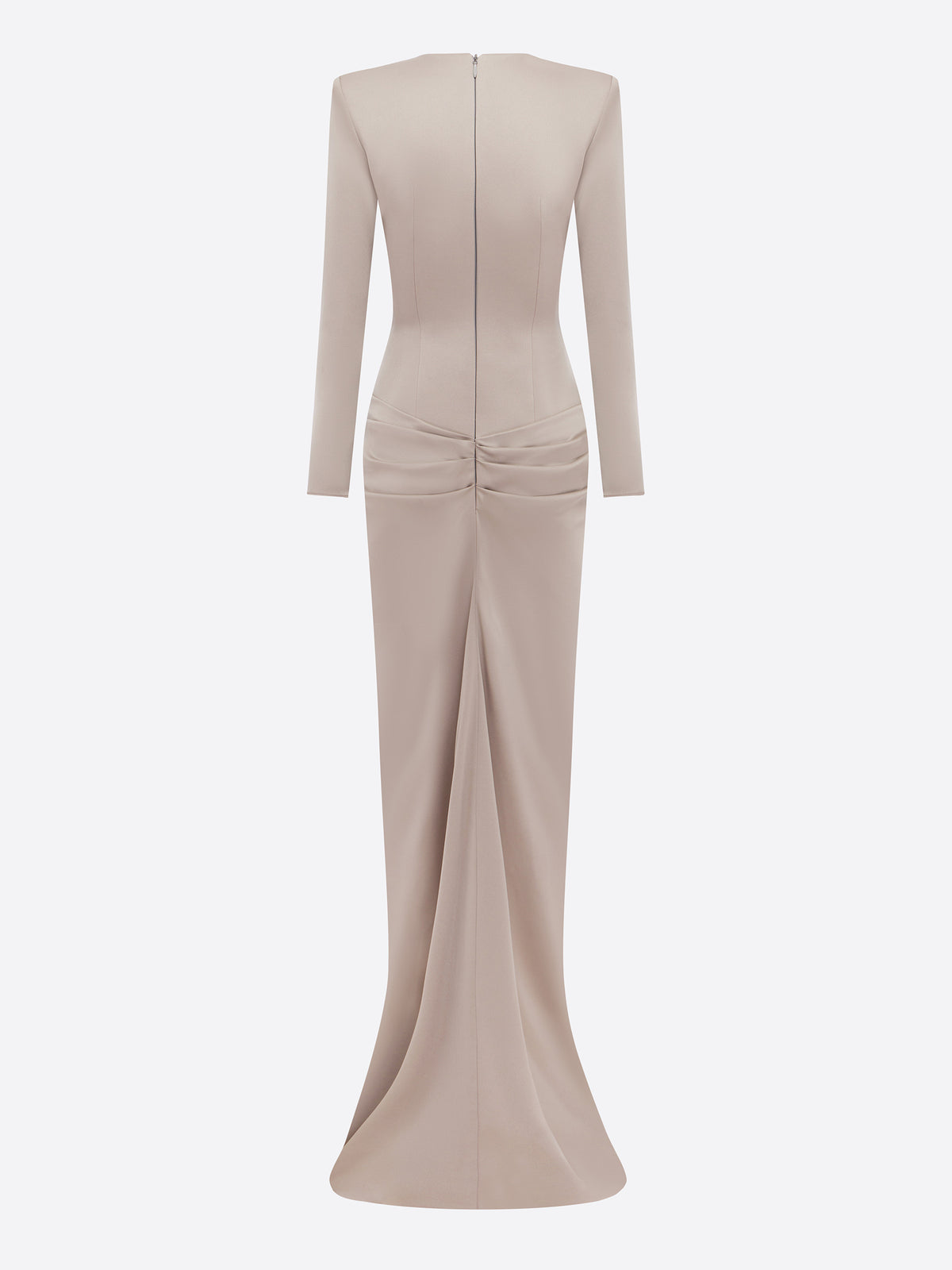 Long Sleeve Draped Gown in Satin Crepe - d1865re27-long-sleeve-draped-gown-in-satin-crepe-rock-12.jpg