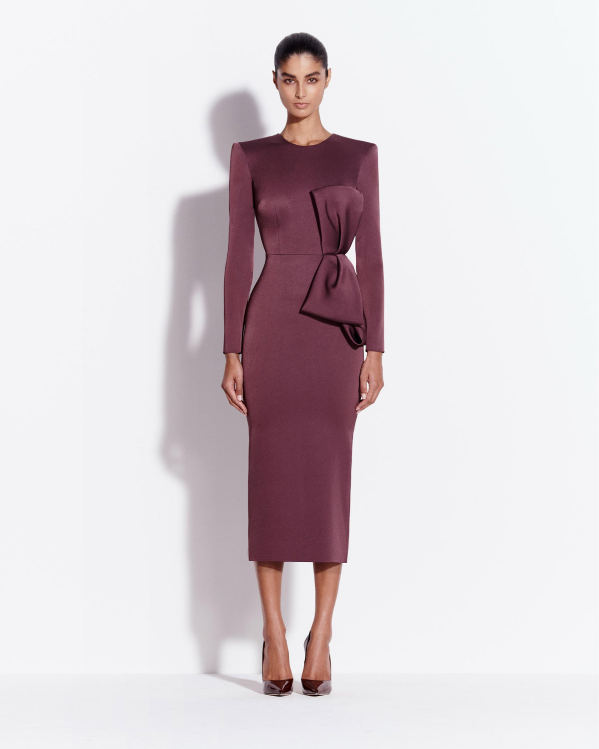 alex perry long sleeve dress in Satin Crepe Plum / 14 Made in China Self Portrait Powder Blue COLOR:Green/Multi poofy dresses