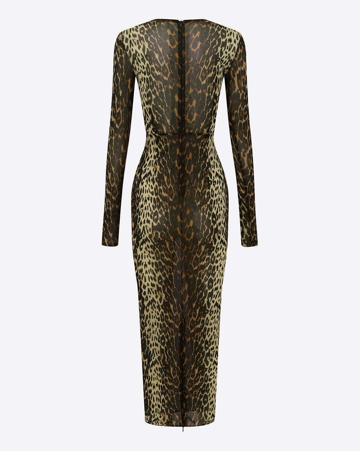Long Sleeve Dress in Stretch Mesh