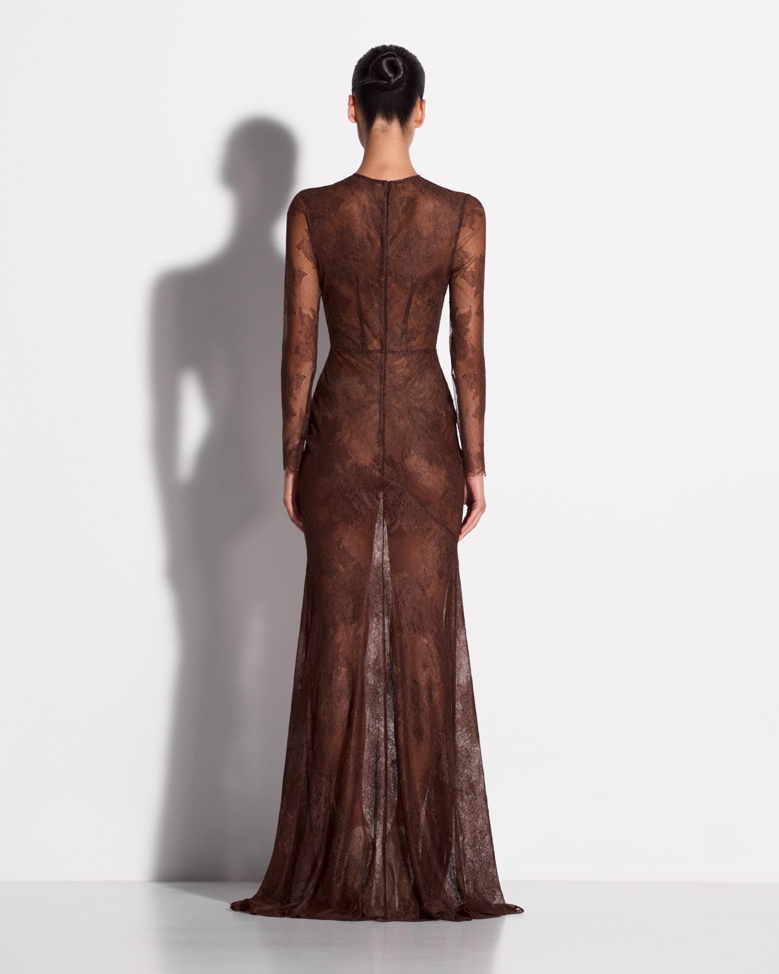 Long Sleeve Gown in Lace