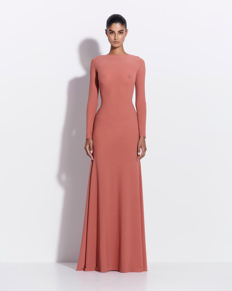 CAN PEP PEY  LONG GOWN ☆ Long Sleeve Open Back Twist Gown in Crepe Jersey – Alex Perry