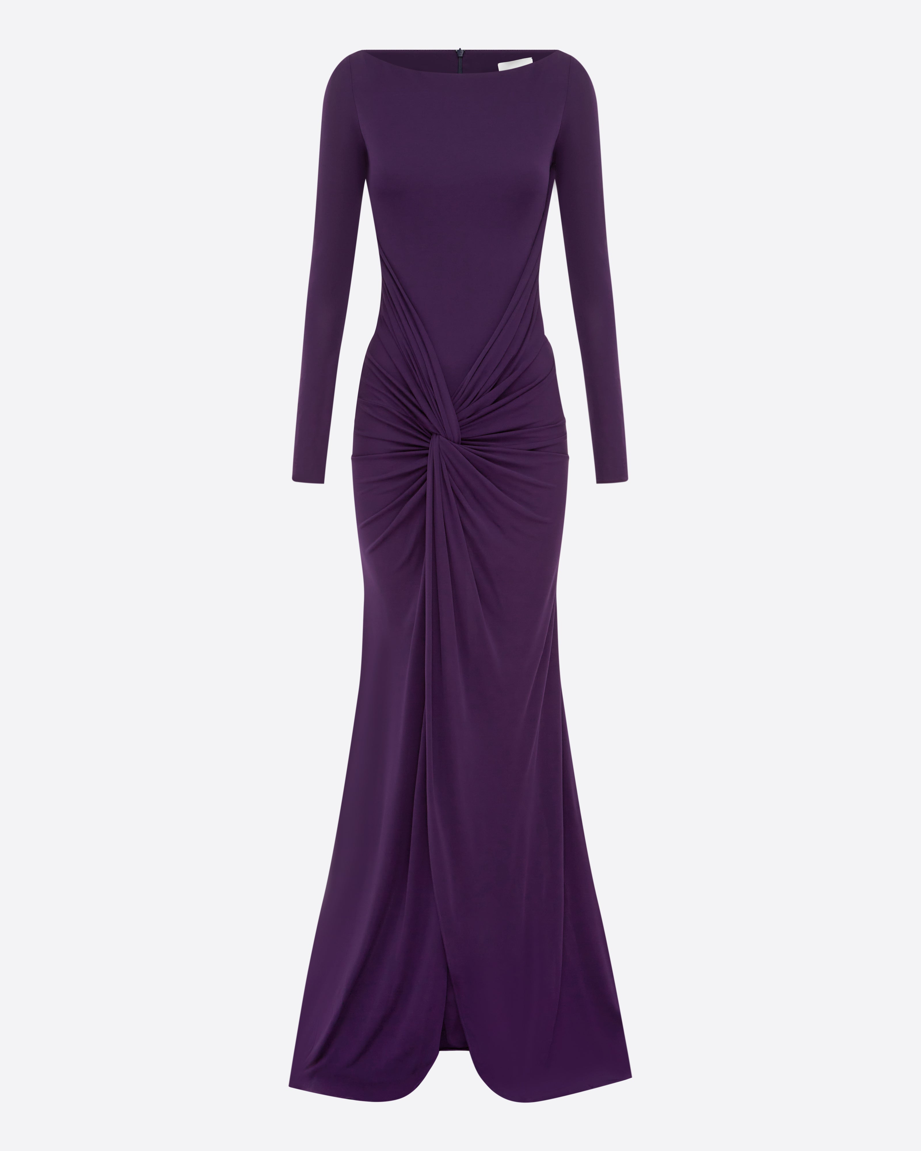 Long Sleeve Twist Gown in Dry Jersey