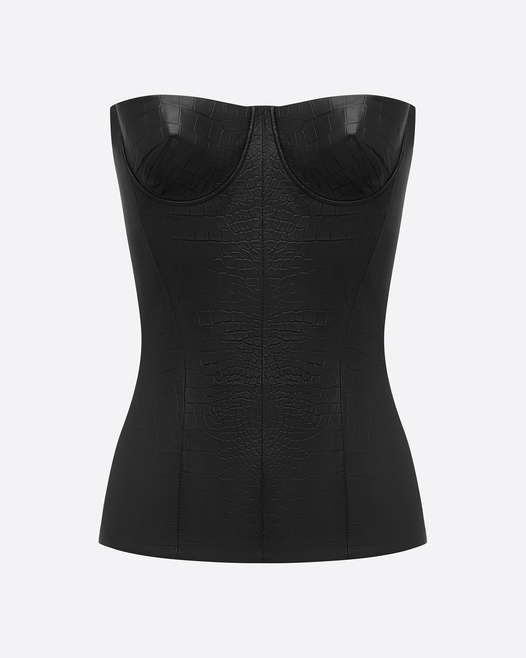 Longline Corset in Embossed Leather