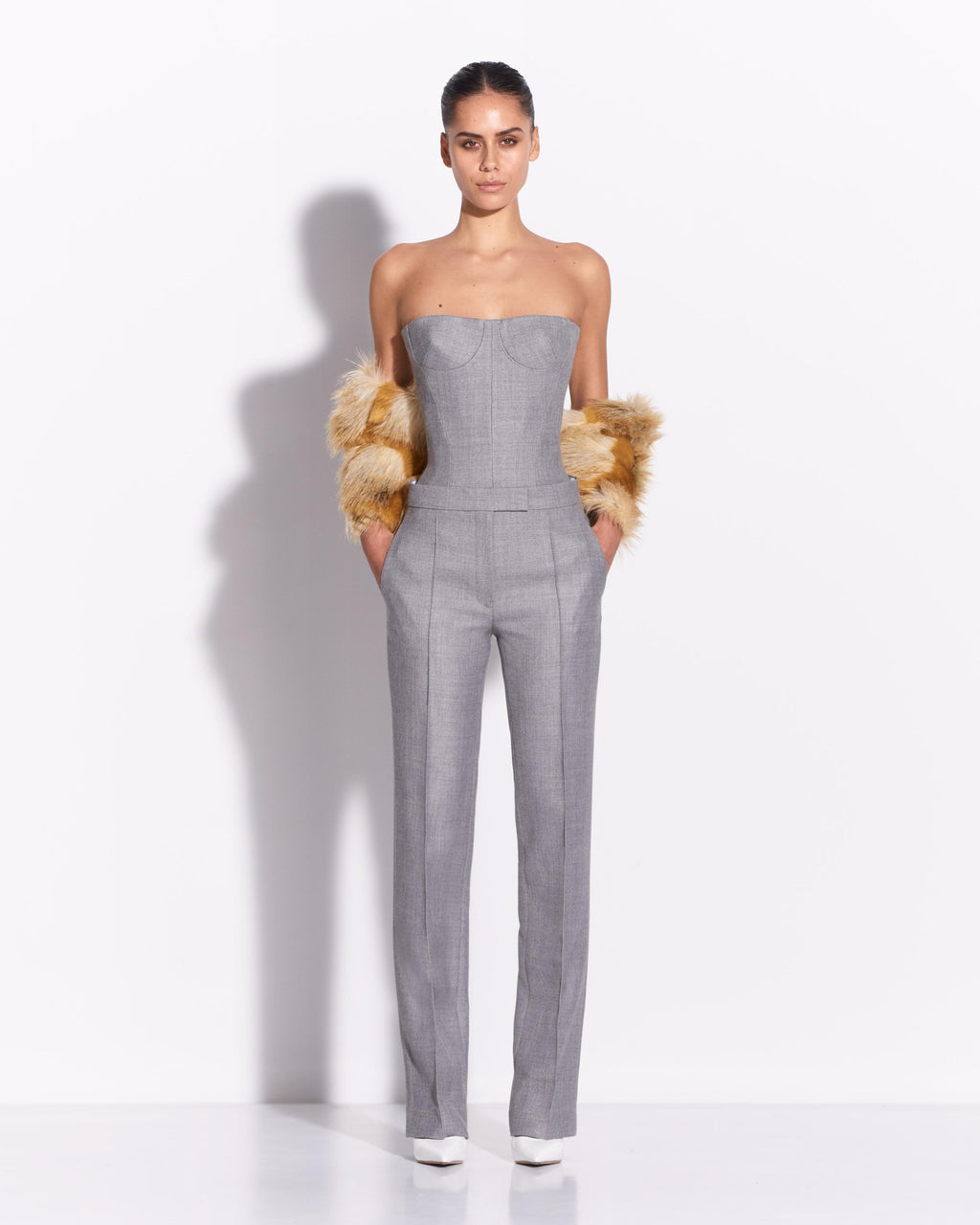 Longline Corset in Wool Suiting
