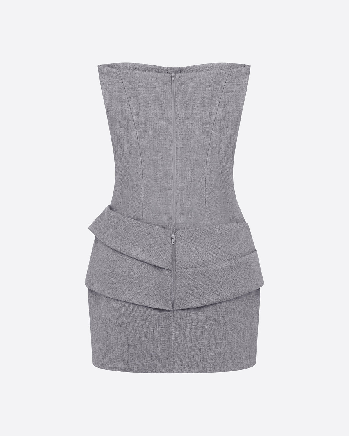Longline Corset Mini Dress in Wool Suiting