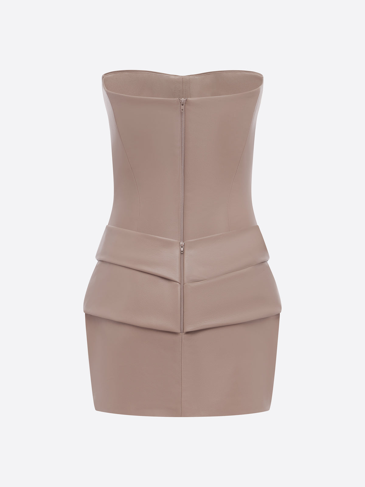 Longline Cupped Mini Dress in Leather - d1873re27-longline-cupped-mini-dress-in-leather-dusty-pink-12.jpg