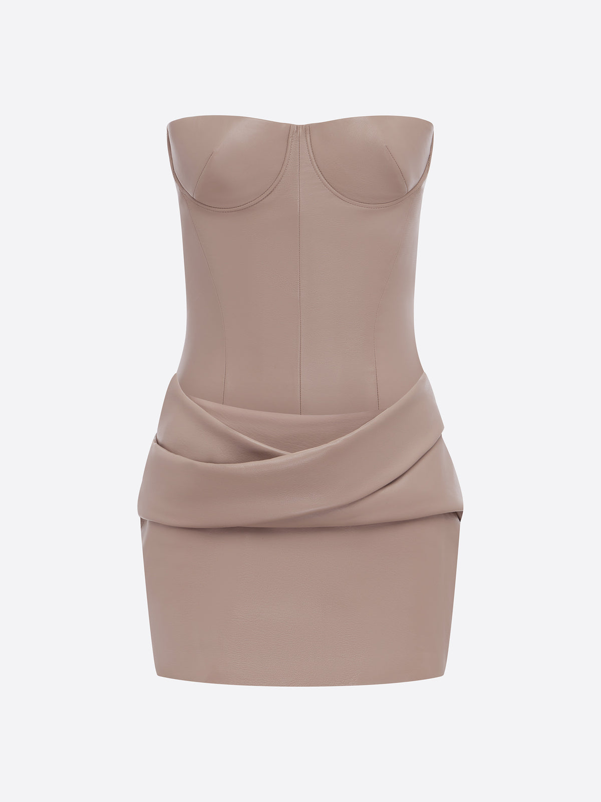 Longline Cupped Mini Dress in Leather - d1873re27-longline-cupped-mini-dress-in-leather-dusty-pink-11.jpg