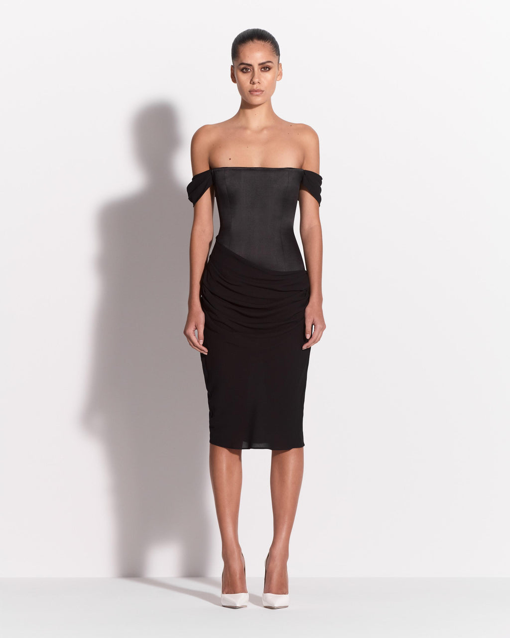 Longline Dress in Duchess Satin