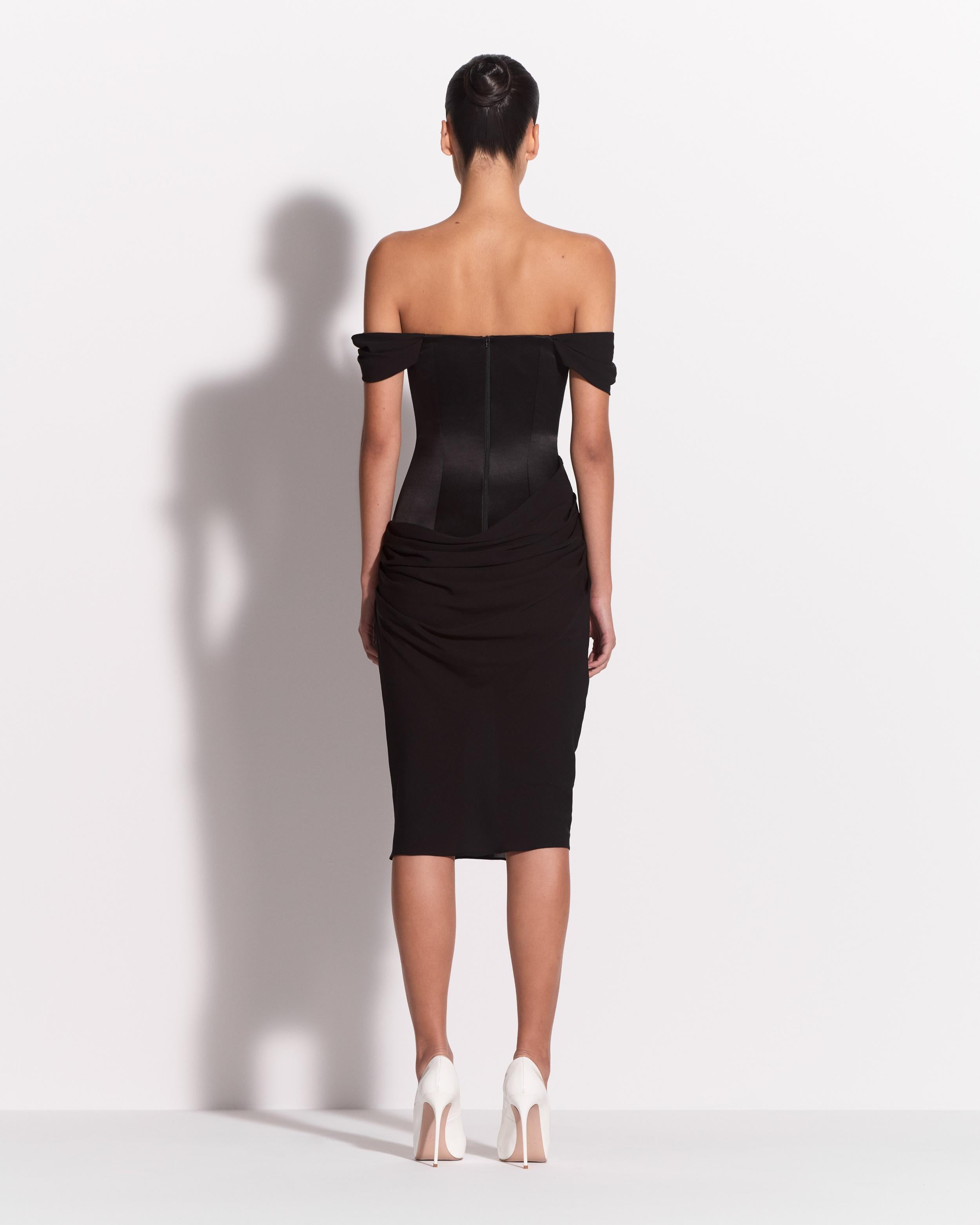 Longline Dress in Duchess Satin