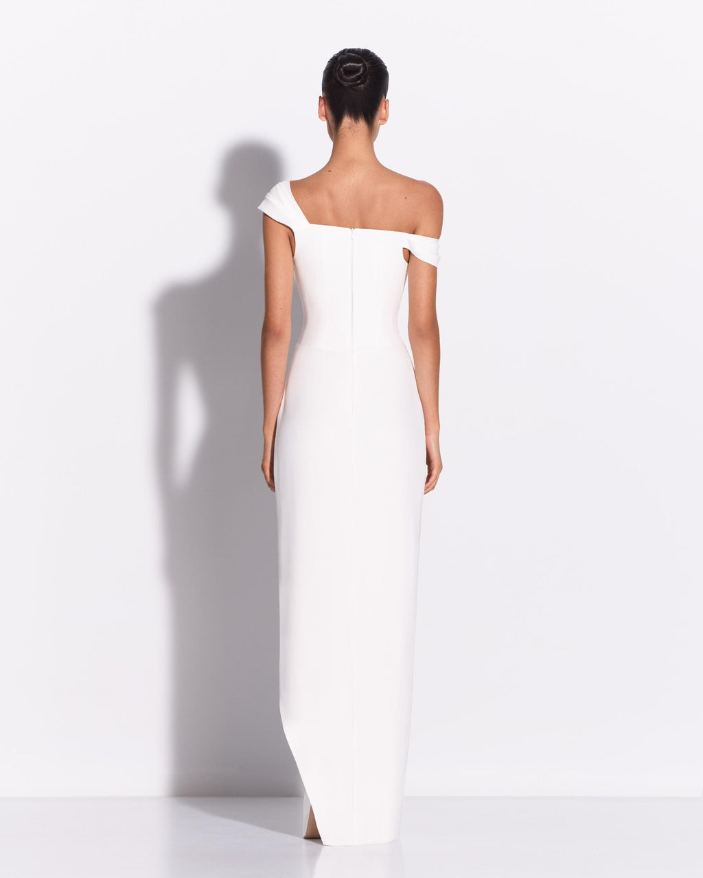 Longline Sweetheart Corset Drape Gown in Crepe