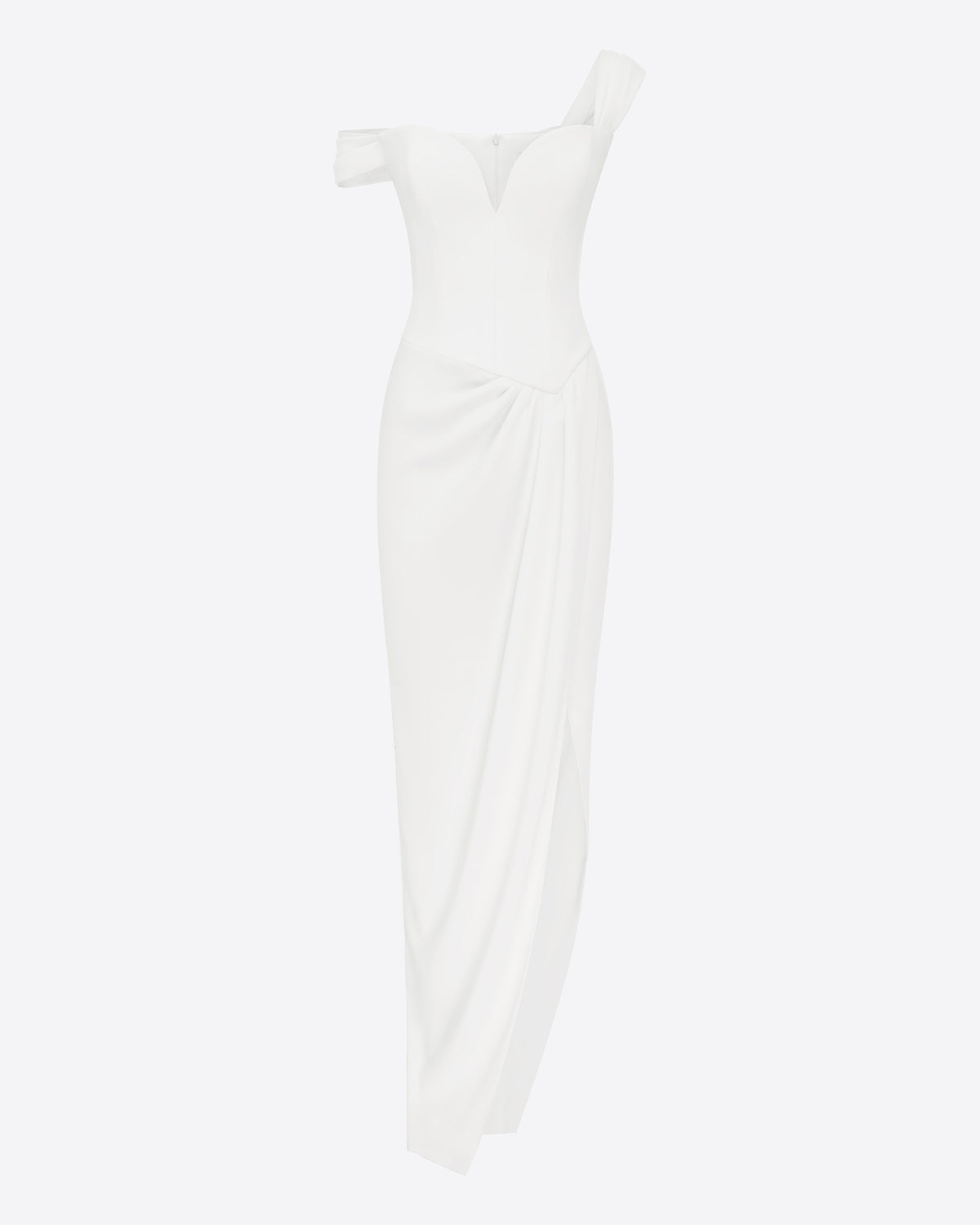 Longline Sweetheart Corset Drape Gown in Crepe