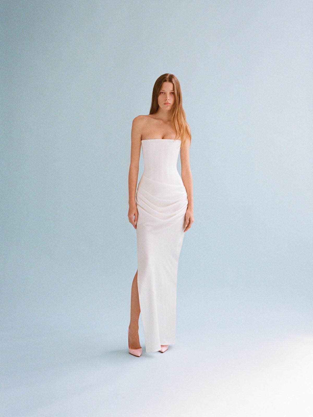 Alex Perry Bride Edit Collection One - Strapless Longline Draped Column in Satin Crepe