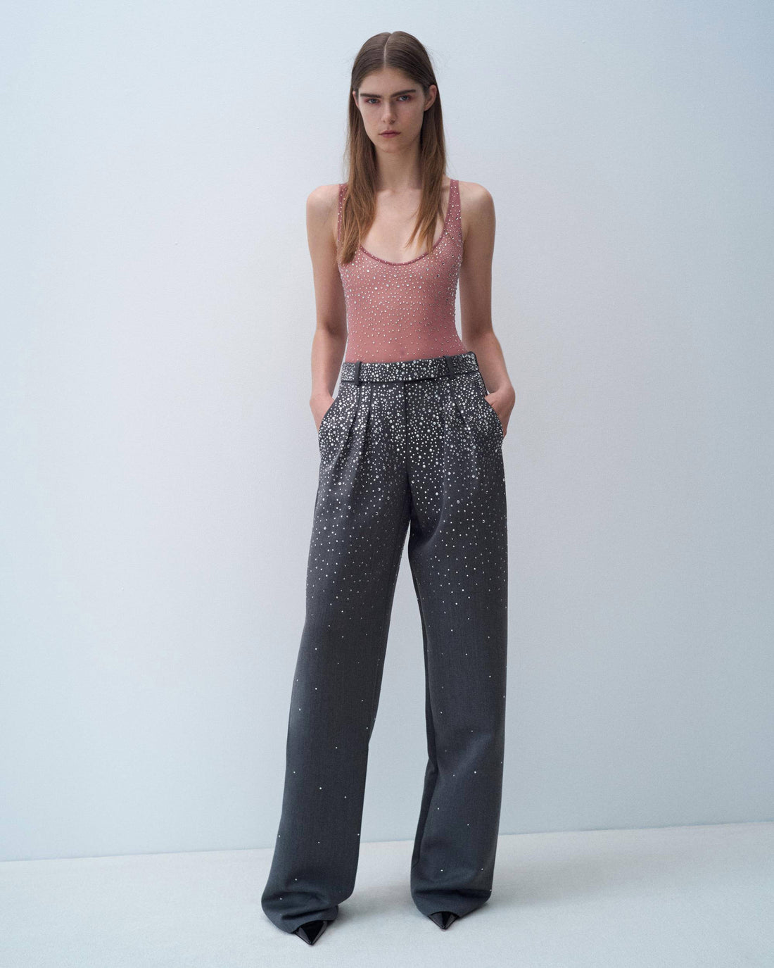 Alex Perry Fall Winter 2025 Look 18 — Low Rise Trouser in Crystal Suiting