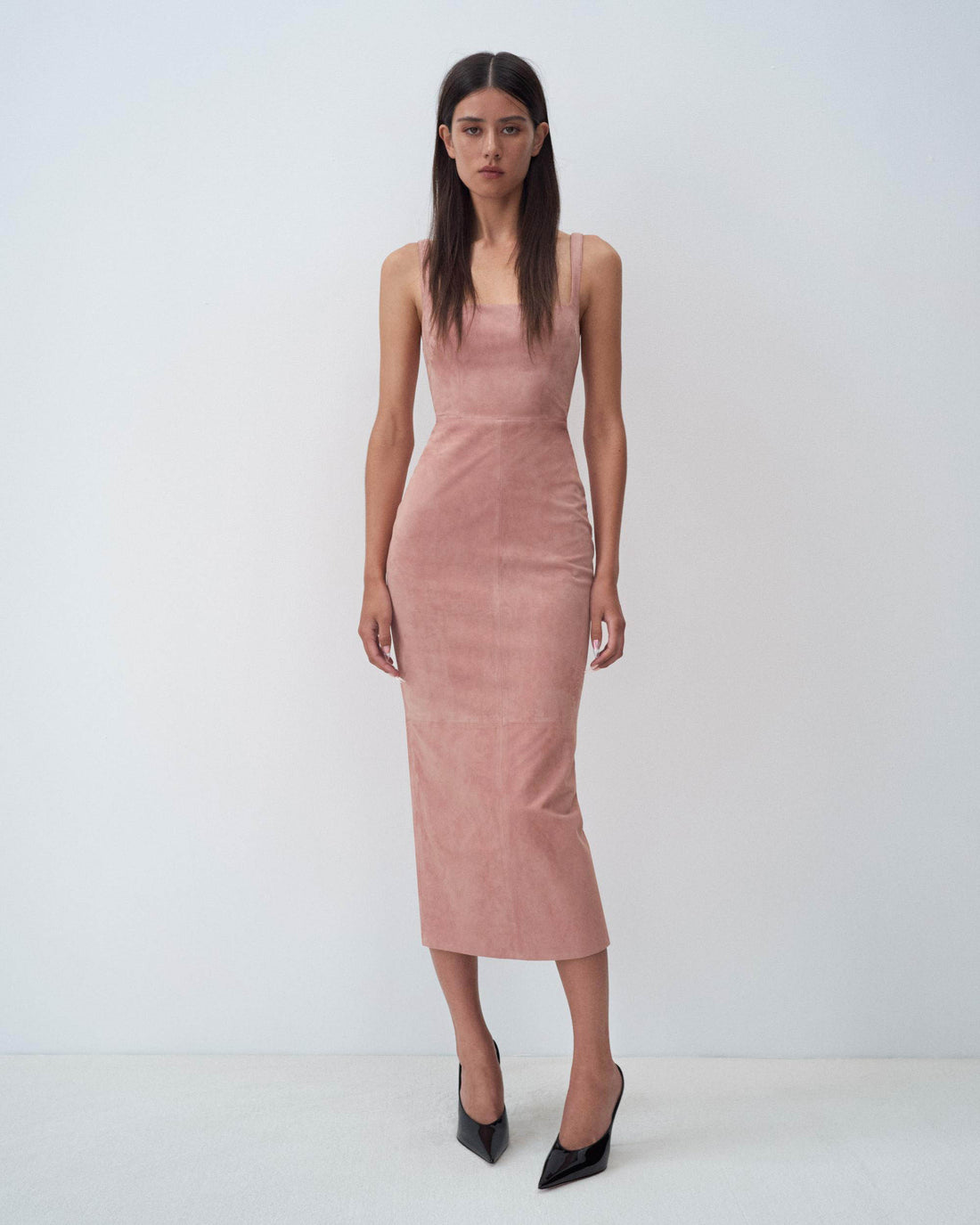 Alex Perry Fall Winter 2025 Look 22 — Singlet Dress in Suede