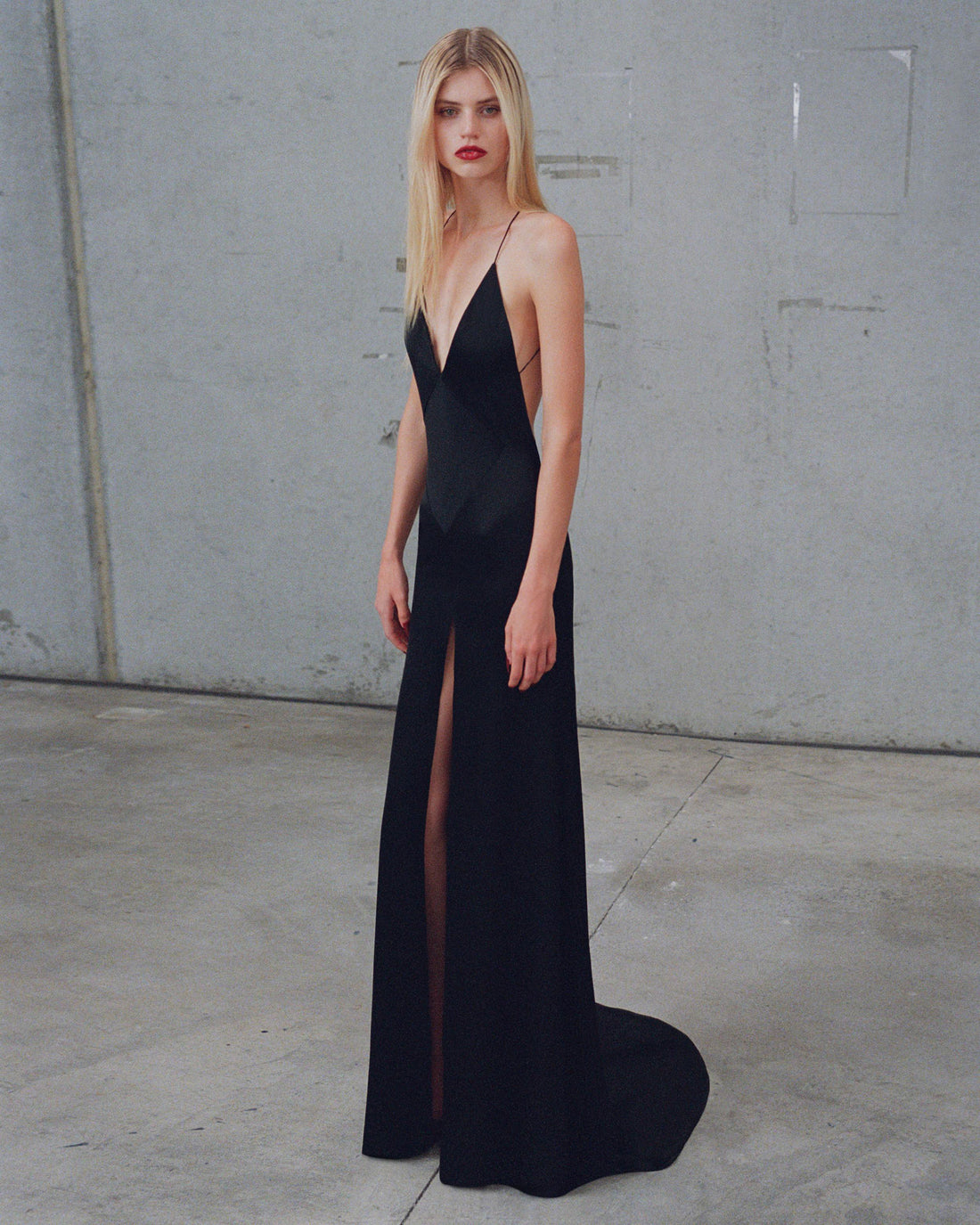 Alex Perry Pre Fall 2025 Look 51 — Panelled Bikini Gown in Satin Crepe