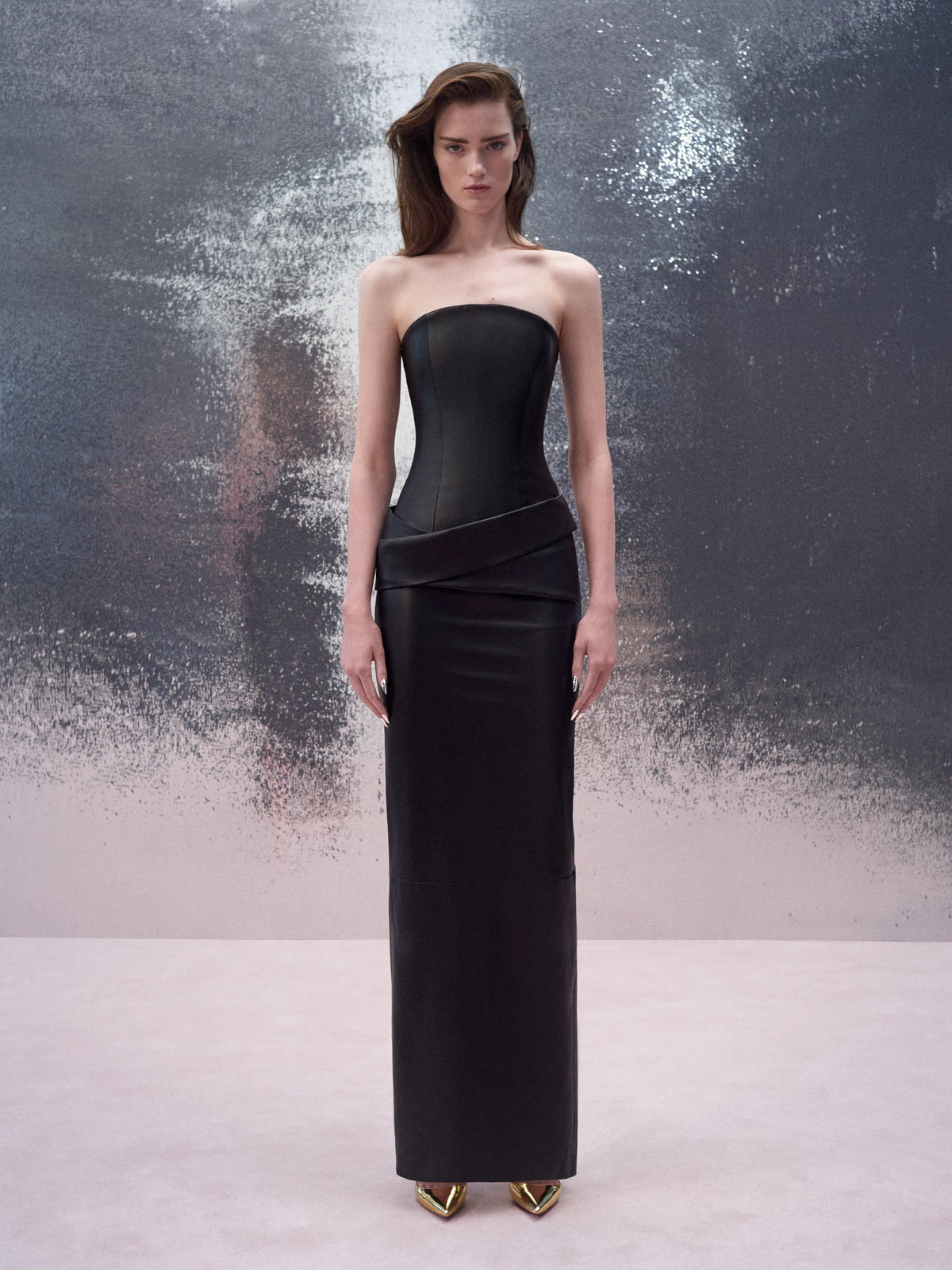 Alex Perry Resort 2026 Look 20 - Strapless Drape Column in Leather