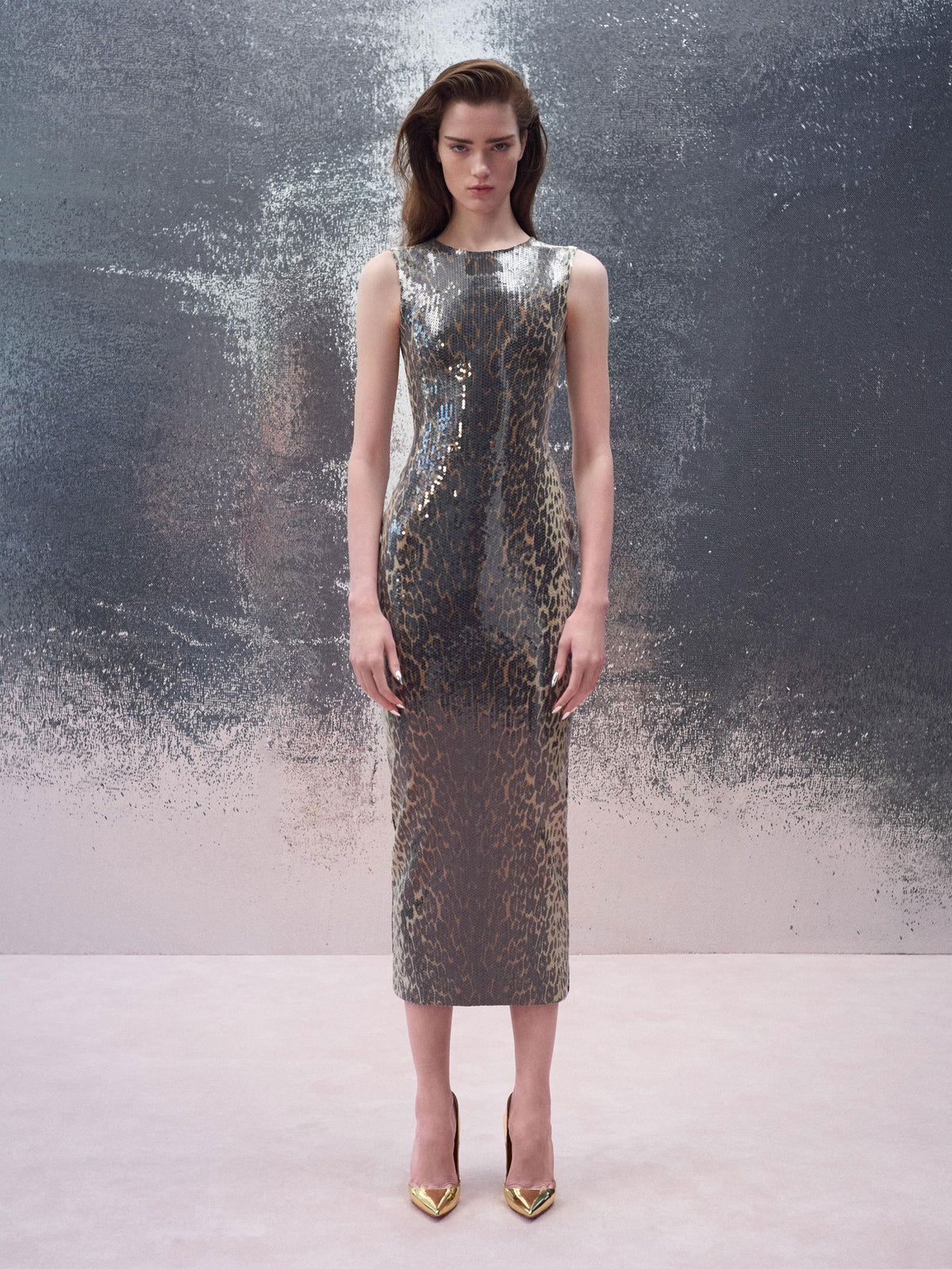 Alex Perry Resort 2026 Look 26 - Sleeveless Dress in Sequin Stretch Mesh