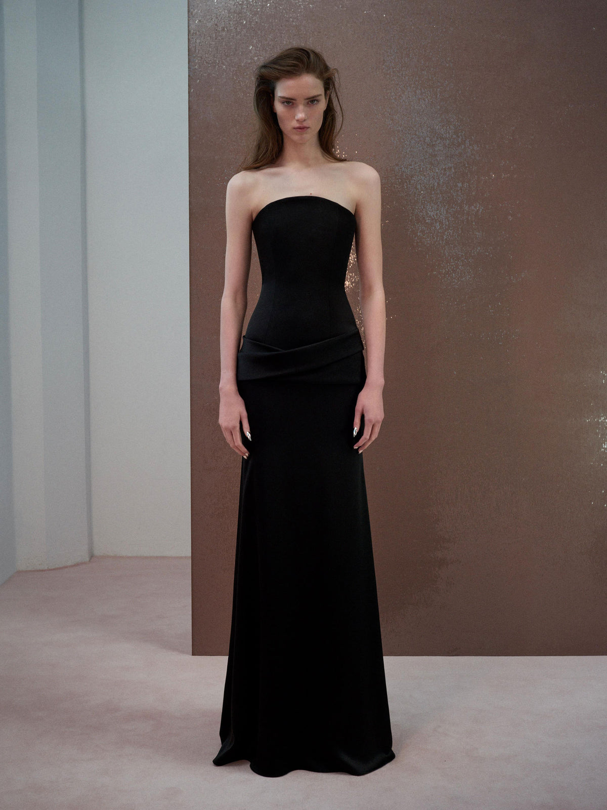 Alex Perry Resort 2026 Look 28 - Strapless Drape Gown in Satin Crepe