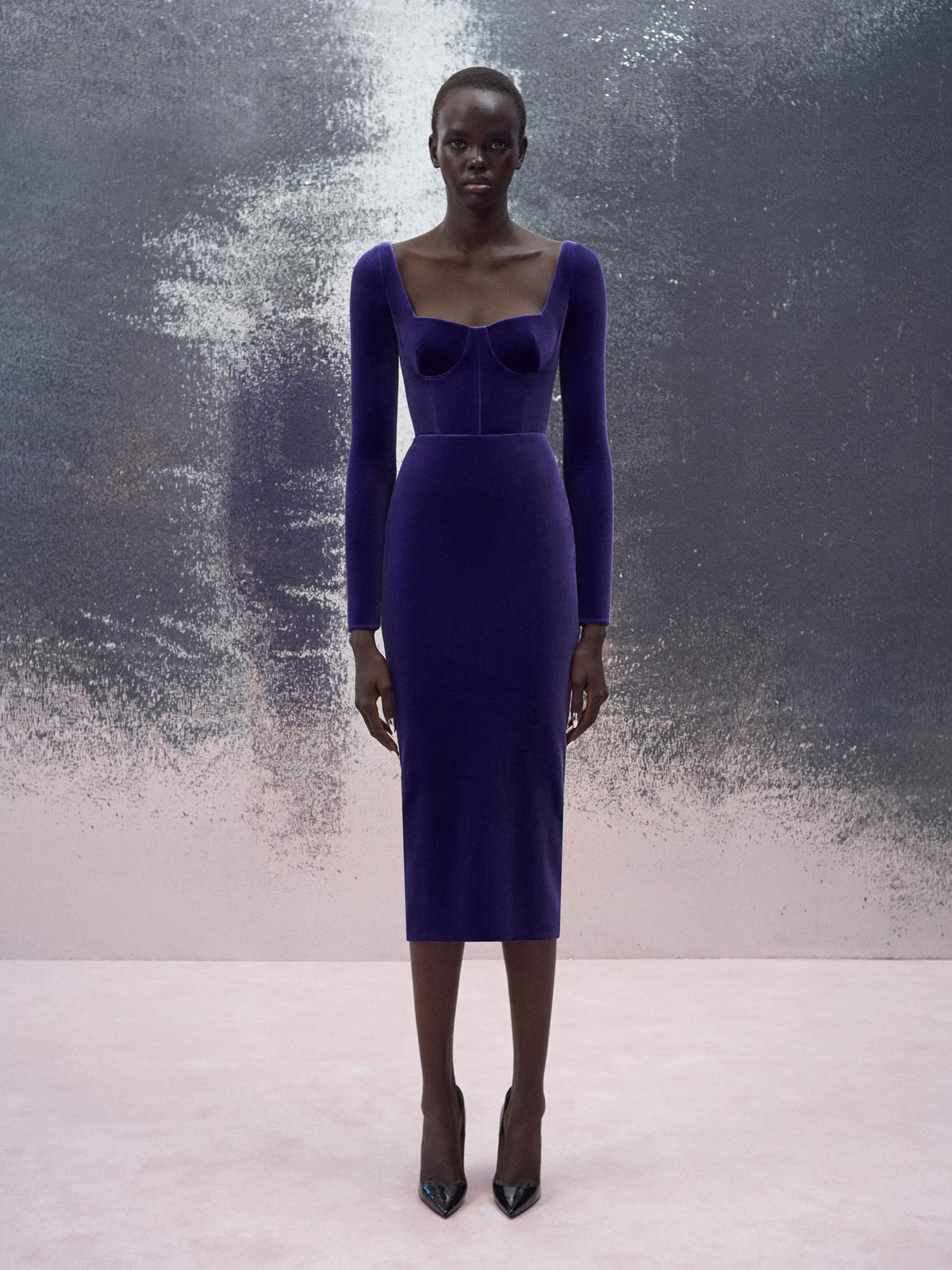 Alex Perry Resort 2026 Look 37 - Long Sleeve Dress in Velvet