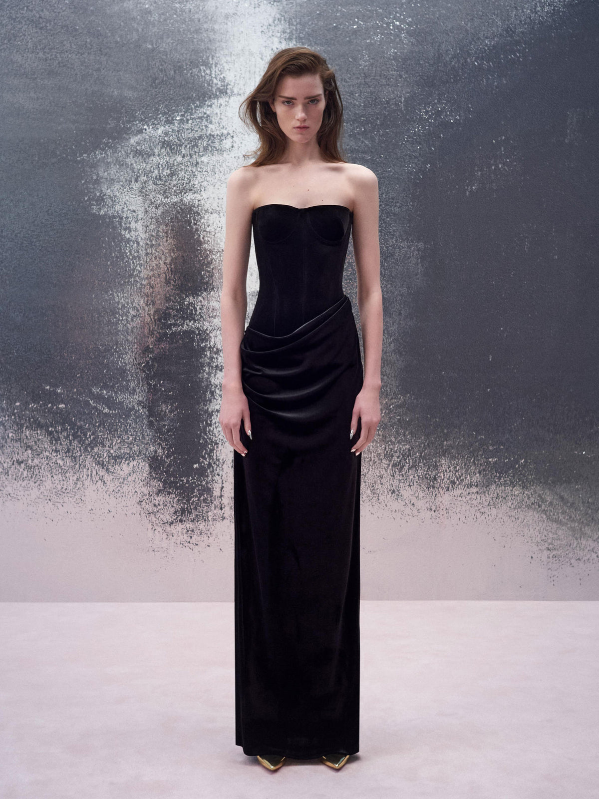 Alex Perry Resort 2026 Look 42 - Strapless Drape Column in Velvet
