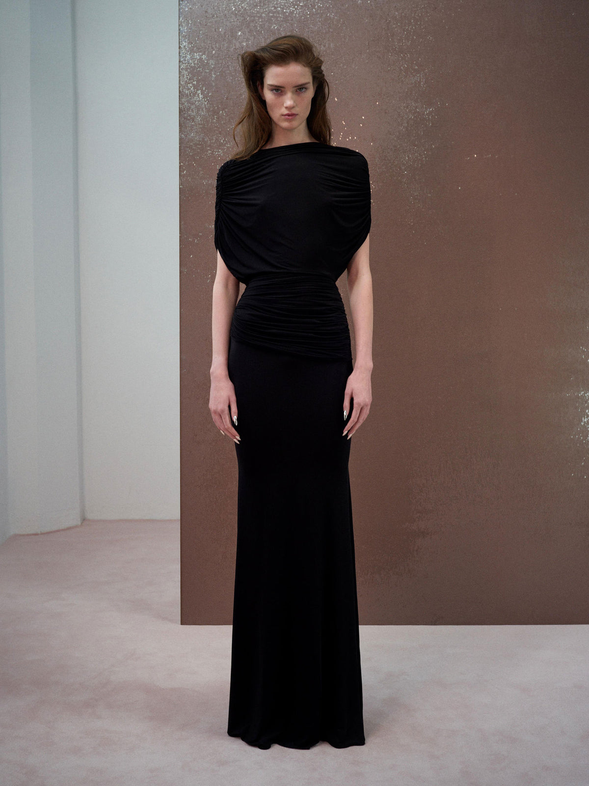 Alex Perry Resort 2026 Look 45 - Cape Drape Gown in Jersey