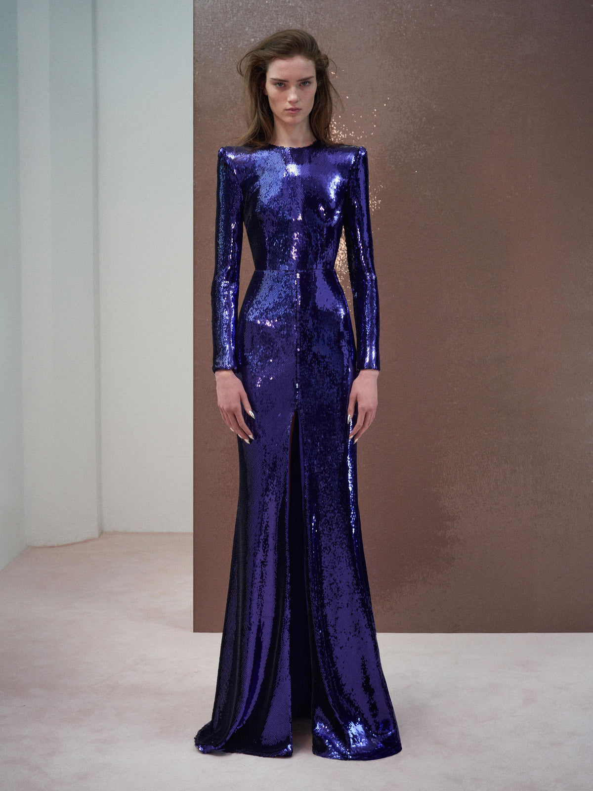 Alex Perry Resort 2026 Look 55 - Long Sleeve Gown in Sequin