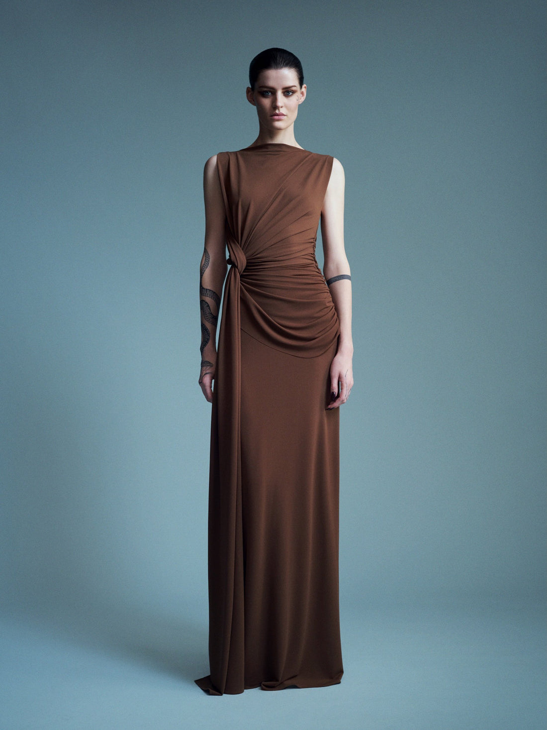 Alex Perry Resort 2027 Look 27 — Sleeveless Twist Gown in Crepe Jersey